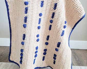 Morse Code Blanket Crochet Pattern, Instant Download PDF