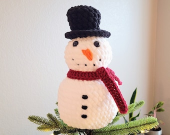 Snowman, Snowman Christmas Tree Topper Crochet Pattern, Instant Download PDF