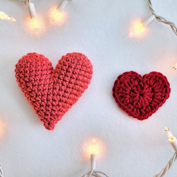 Patrón de Ganchillo de Corazones de San Valentín, Apliques y Estilos Amigurumi sin Costura, Descarga Instantánea en PDF