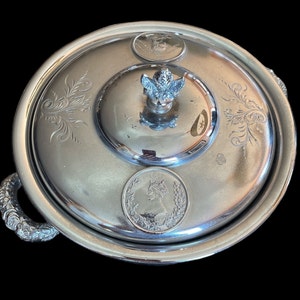 Queen Elizabeth II - silver-plated covered casserole dish