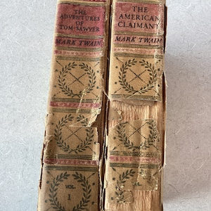 Antique Mark Twain Hardcover Book Set: Tom Sawyer & American Claimant