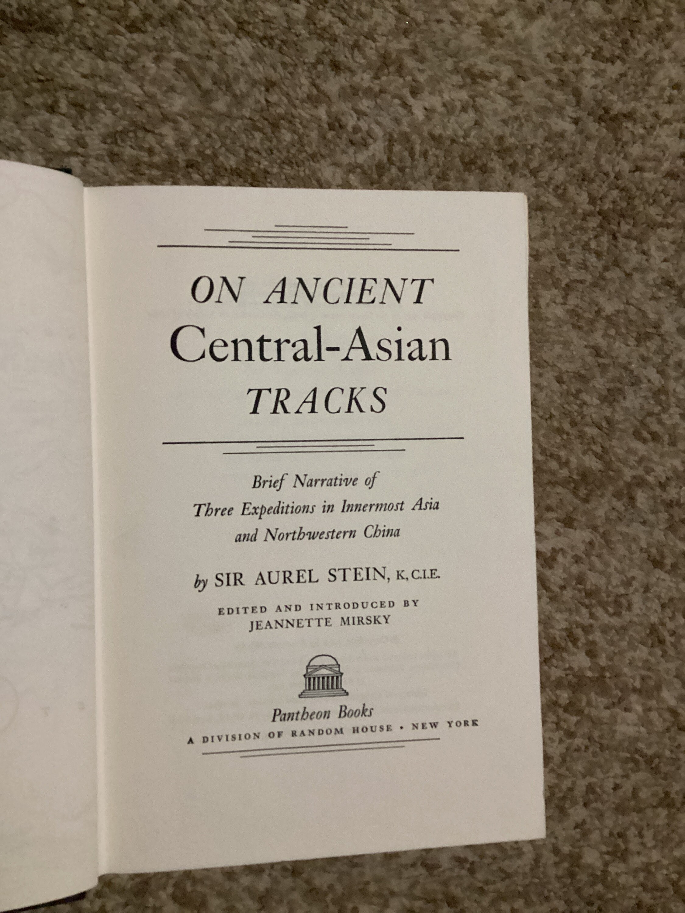 Ancient Central Asian Tracks: 1964 Hardcover Book - Etsy
