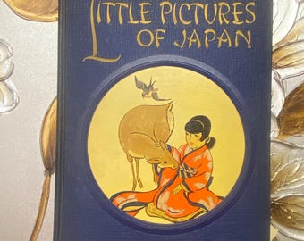 希少なアンティーク1925年版「日本の小さな絵本」初版、イラスト入り