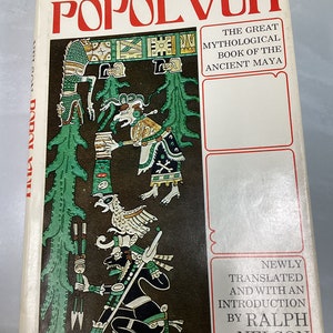 The GREAT MYTHOLOGICAL B00K Of The ANCIENT Maya By Popol Vuh 1976 Vintage Hardcover Book Mayan Myths South American Myths Very Good