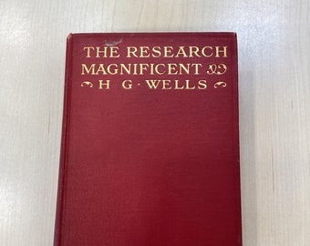 The Research Magnificent Rare Antique 1915 H.G. Wells First Edition Hardcover Classic Book