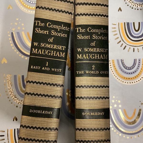 1952 "Las CUENTOS CORTOS COMPLETOS de Somerset Maugham" Vol. 1 y 2. Doubleday. Libros de tapa dura. (Muy bien).