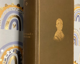 Antique Oliver Goldsmith Leatherbound Book: 1884 Portrait Edition Poetry