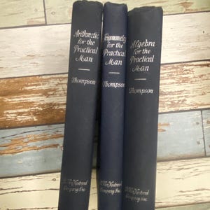 1923 Math Book Set - Arithmetic, Trigonometry, Algebra - Hardcover