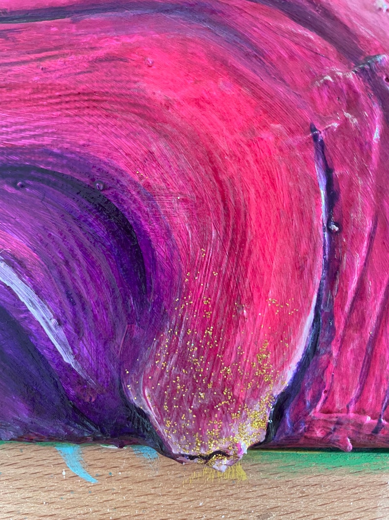 Buntes handgemaltes original Acryl Leinwandgemälde 50x50cm 3D Struktur Abstrakt Meeresrauschen pink Muttertag Geschenk oder Wand Deko Bild 7