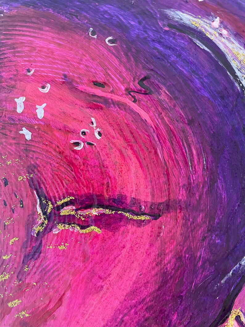 Buntes handgemaltes original Acryl Leinwandgemälde 50x50cm 3D Struktur Abstrakt Meeresrauschen pink Muttertag Geschenk oder Wand Deko Bild 8