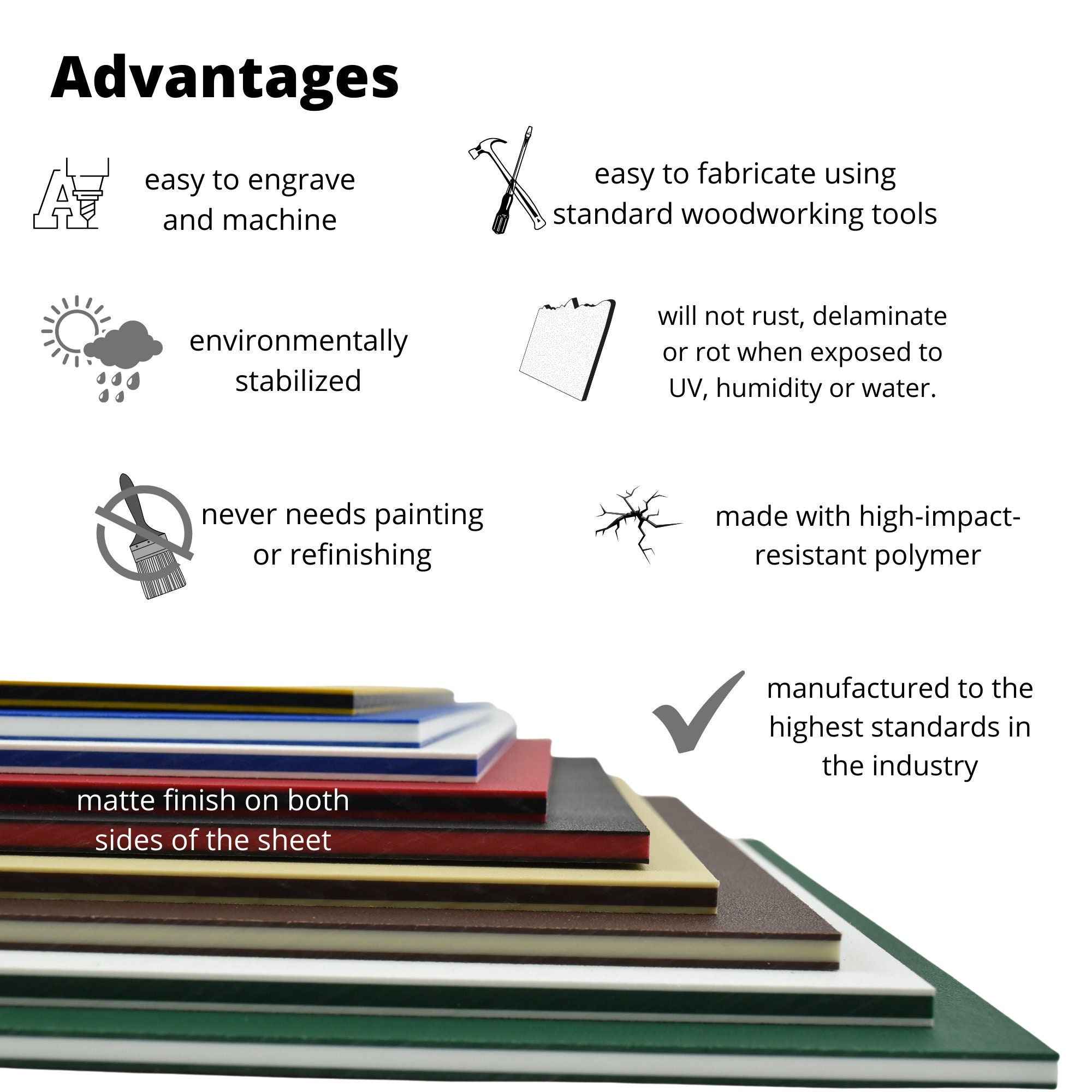 Buyplastic King Colorcore Plastic Sheet , Color Core HDPE Board, High ...