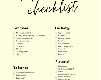 Hospital Bag Checklist