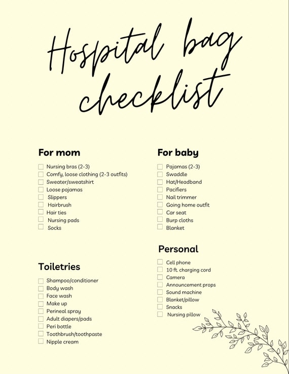 Hospital Bag Checklist