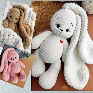 Knitted Bunny, Crochet amigurumi bunny, Crochet Bunny Rabbit toy, Bunny plushie.
