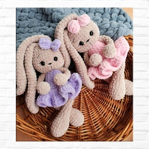 Cute Cream Bunny, Knitted Bunny, Rabbit, Stuffed Animals, Crochet Plush Bunny, Amigurumi, Bunny Gift