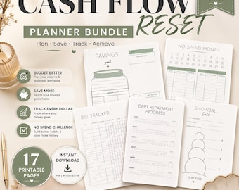 Bullet Journal Finanziario PLR / Monitoraggio del Debito Sfida di Risparmio Pianificatore di Budget / PDF Stampabile Download Digitale MRR