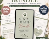 Mental Health Bundle PLR | ADHD Planner Anxiety Journal Workbook | Digital Download Canva Template Resell Rights MRR