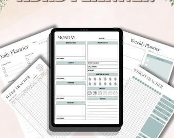 Agenda per ADHD 2026 / Modello Canva modificabile / Agenda digitale giornaliera, settimanale e mensile per ADHD / Agenda stampabile per la produttività di persone neurodivergenti