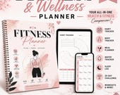 Health and Fitness Planner PDF | Workout Journal Printable | Women Weight Loss Tracker | Habit Tracker | PLR Resell Rights Download