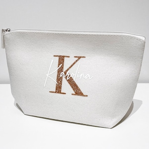 Personalized cosmetic bag felt with name | Gift woman | Mom | Mother's Day | Makeup bag | Christmas| Best friend | Toiletry bag