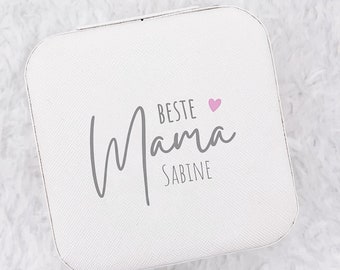 SCHMUCKBOX personalisiert, Geschenk mit Name für Mama, Muttertag, Schmuckkästchen Reiseschmuckbox | Geschenk Muttertag