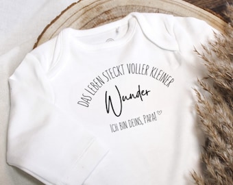 Babybody | für Papa  | du wirst Papa| Wunder | kleines Wunder| Schwangerschaftsverkündung | Schwangerschaft verkünden | für Väter | Geschenk
