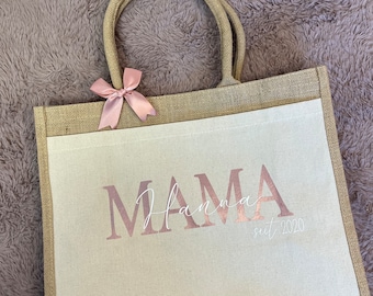 Große personalisierte Jutetasche MAMA | Markttasche | Geschenk | Individuelle Geschenke | Muttertag | Geschenk für Mama | Muttertagsgeschenk