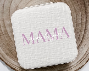 SCHMUCKBOX Mama personalisiert,  mit Namen, für Mama, zum Muttertag| Schmuckkästchen Reiseschmuckbox | Geschenk| Geschenk Muttertag