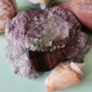 Merbau Blossoms Resin and Wood Botanical Brooc
