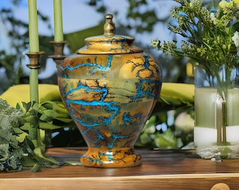 Lichtenberg Cremation Urn: Handmade Mango Wood Ash Urn