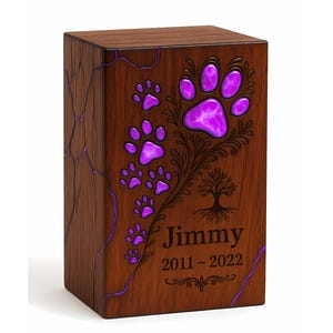 Personalized Pet Cremation Urn with Engraving | Dog and Cat Memory Box