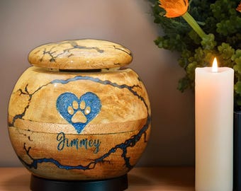Customized Pet Cremation Urn: Handmade Wooden Ash Box