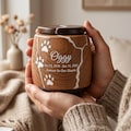 Handcrafted Wooden Pet Urn with White Resin Paw Prints, Personalized Memorial product logo