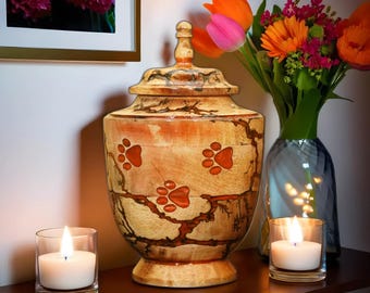 Personalized Wooden Pet Urn: Cat & Dog Ashes Memorial Box