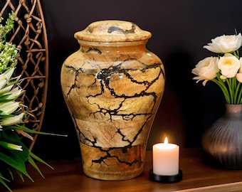 Handmade Mango Wood Cremation Urn: Memorial Ash Box