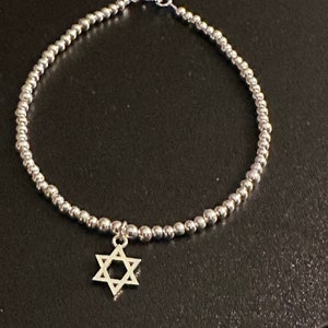 Elegant Sterling Silver Beaded Star of David Bracelet - A Symbolic Tribute to the Jewish  Rich Heritage, Jewish Star Jewelry