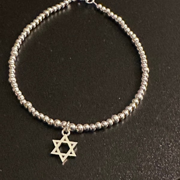 Elegant Sterling Silver Beaded Star of David Bracelet - A Symbolic Tribute to the Jewish  Rich Heritage, Jewish Star Jewelry