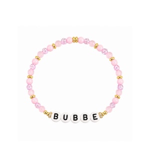Pink & Gold 'Bubbe' Bracelet: Jewish Grandmother Gift