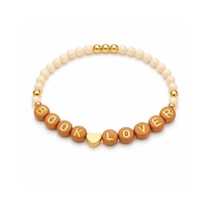 Pulseira Coração Folheada a Ouro para Amantes de Livros - Presente