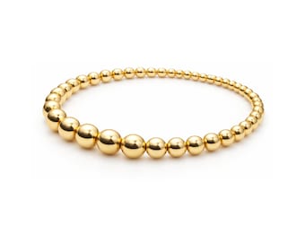 18K Gold Filled Beaded Bracelet • Graduated Minimalist Jewelry