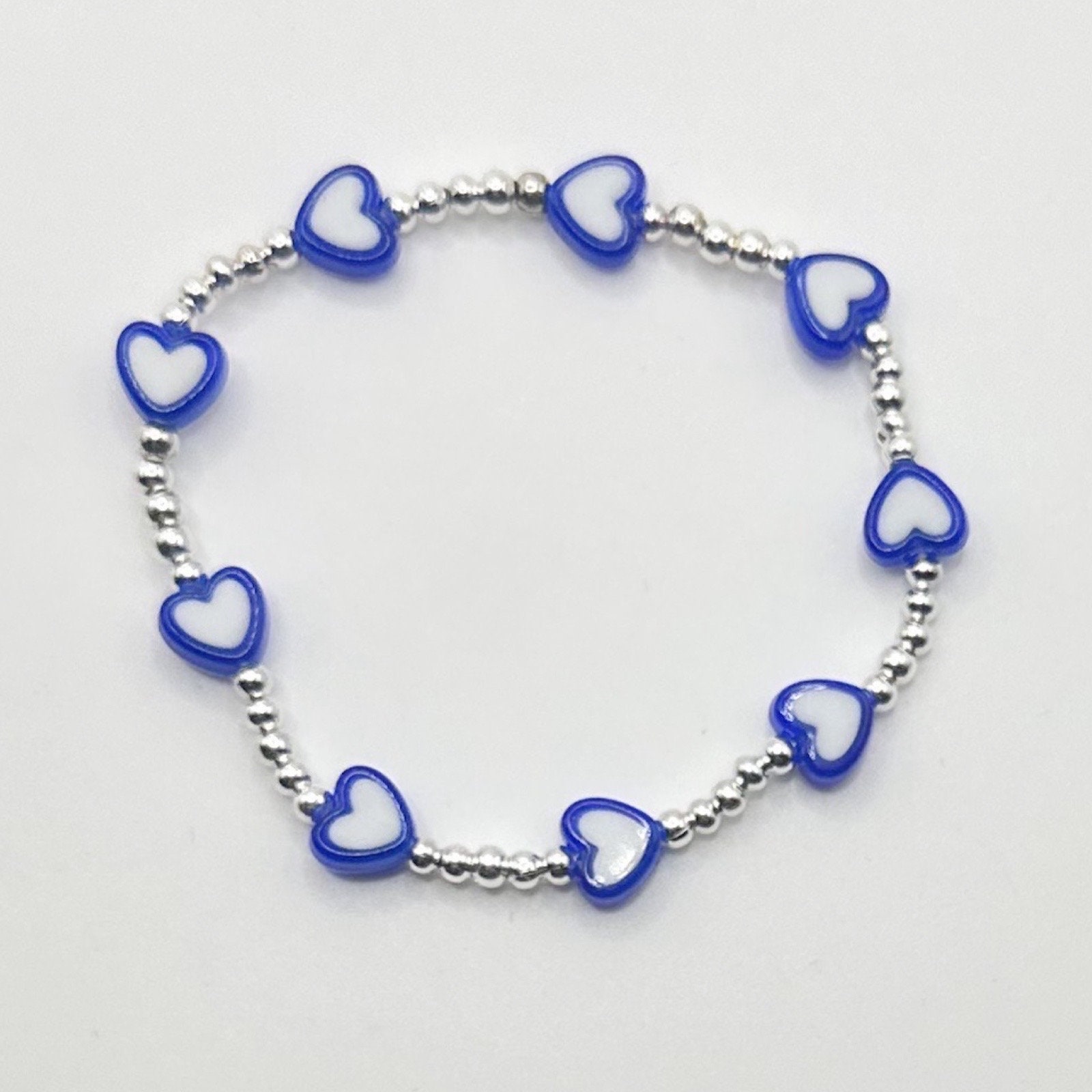 Israel Flag Heart Bead Charm For Bracelets - Jewelry Making Gift For Women & Girls