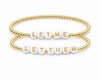 Let Them Theory Bracelet Set, Gold Filled, Affirmation Jewelry