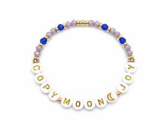 Copy Moon Joy Bracelet, NASA Artemis Inspired Blue Grey Crystal Bracelet