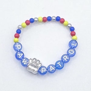 Pulsera infantil inspirada en la Patrulla Canina, Patrulla Canina de Nickelodeon, Cumpleaños de la Patrulla Canina, Accesorio de la Patrulla Canina para niños, Pulsera infantil colorida