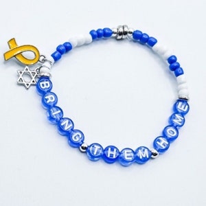 Bring Them Home Bracelet with Yellow Ribbon and Star of David, Stand with Israel, Bring Home the Hostages, Never Again is Now