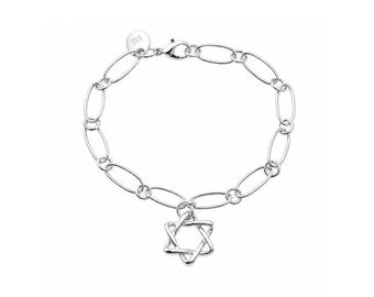 Pulsera Estrella de David de plata de ley • Joyería Judaica • Regalo de Hanukkah para ella