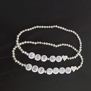 Let Them & Let Me Bracelet Set Let Them Theory Inspired, Sterling Silver Plated Bracelets, Mel Robbins Inspirational, Self Help, Inspiration
