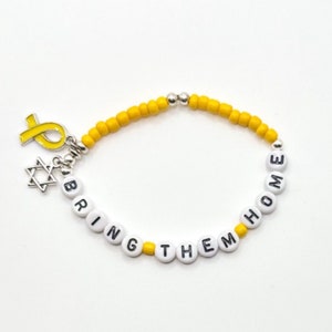 Bring Them Home Bracelets - Hostage Return Support, #BringThemHome, Stand With Israel, Am Yisrael Chai, Yellow Ribbon Bracelet
