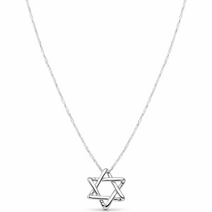 Collar con colgante de la Estrella de David en plata de ley imagen 2