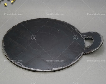 Handmade Iron Dosa Tawa, South Indian Thandavalam Kallu, with Spatula